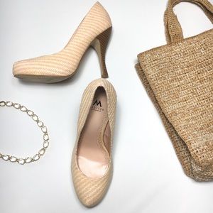 Madison by Shoedazzle Ernestine Woven Straw Heel